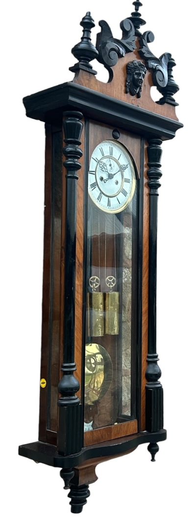 Fabulous Antique Victorian Twin Weight Vienna Regulator Walnut & Ebonized case - Image 7