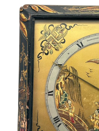 Beautiful Chinoiserie Decorated Strut Mantel Clock – ca 1910 - Image 8
