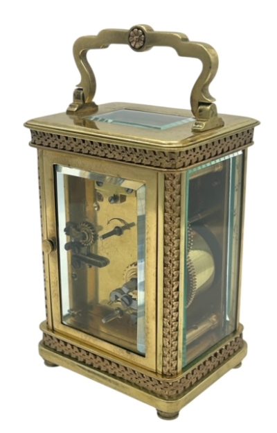 Superb Antique Ornate French 8 day Carriage clock with Alarm feature – ca 1890 - Image 6