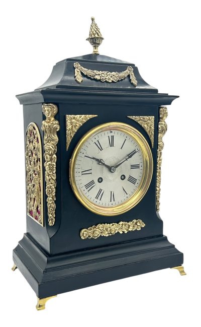 Fabulous Antique Ebonized Case Bracket Mantel clock – ca1890 - Image 10