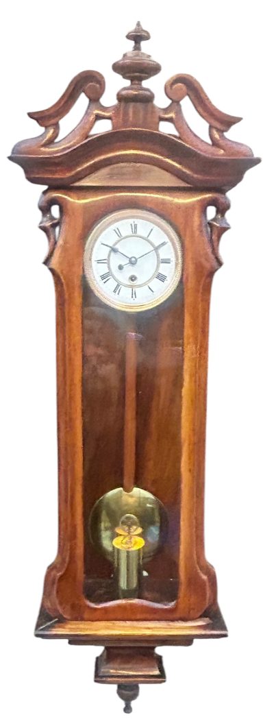 Fabulous Walnut Case Mini Vienna Regulator Wall clock – ca 1880 - Image 12