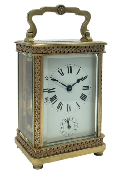 Superb Antique Ornate French 8 day Carriage clock with Alarm feature – ca 1890 - Image 10