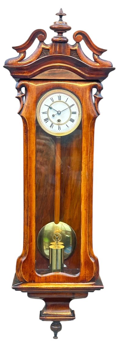 Fabulous Walnut Case Mini Vienna Regulator Wall clock – ca 1880 - Image 15