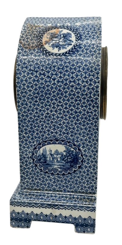 Gorgeous Delftware Studio Pottery Mantel Clock - 8 Day bell striking Pottery Mantel Clock - Image 6