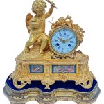 Exquisite Antique French Ormolu Cherub Figural Mantel sevres clock – ca 1860 French ormolo mantel clock Antique Clocks