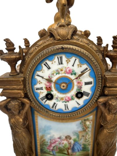 Stunning French Victorian Sevres ormolu 8 day mantel Clock – CA 1860 - Image 5