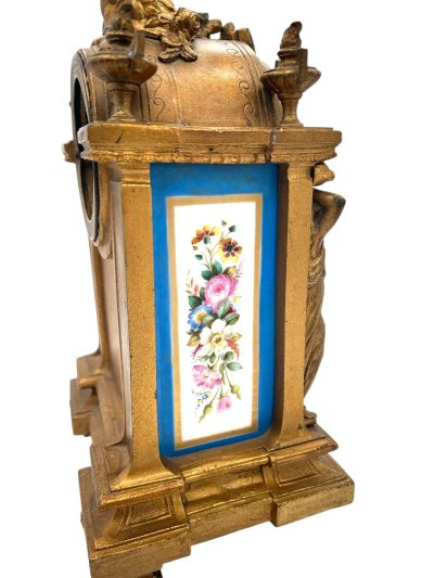 Stunning French Victorian Sevres ormolu 8 day mantel Clock – CA 1860 - Image 8