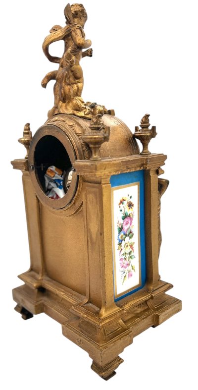 Stunning French Victorian Sevres ormolu 8 day mantel Clock – CA 1860 - Image 9