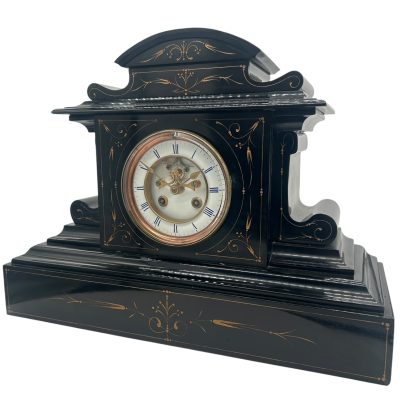 Large Antique French Slate 8-Day Mantel Clock C1870 - Image 3