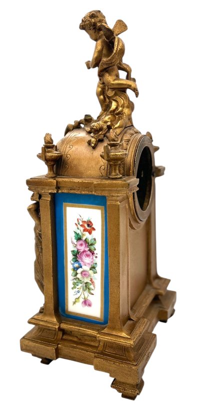 Stunning French Victorian Sevres ormolu 8 day mantel Clock – CA 1860 - Image 13