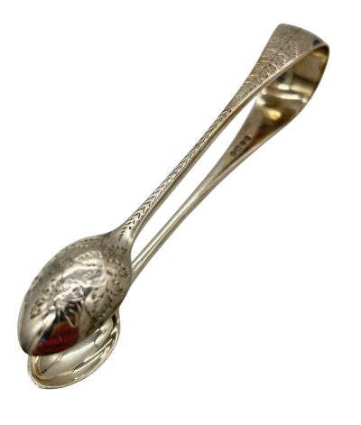 Victorian Silver Art nouveau Sugar Tongs – London – Robert Stebbings - ca 1889