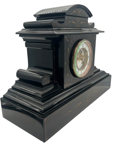 Large Antique French Slate 8-Day Mantel Clock C1870 - Image 10