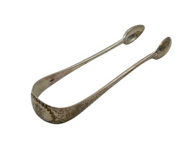 Victorian Silver Art nouveau Sugar Tongs – London – Robert Stebbings - ca 1889 - Image 7