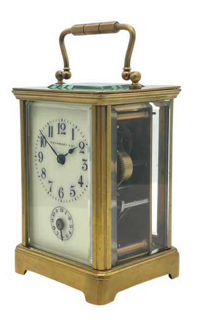 Exquisite Antique French 8 day Carriage clock with Alarm feature  – ca 1900 - Image 5