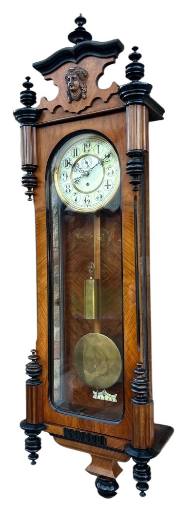 Exquisite Kingwood Case Vienna Wall clock – ca 1890 - Image 6