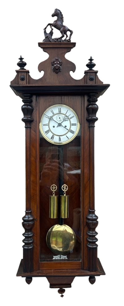 Stunning Antique Kienzle Twin Weight Vienna Regulator Walnut & Ebonized case Wall Clock