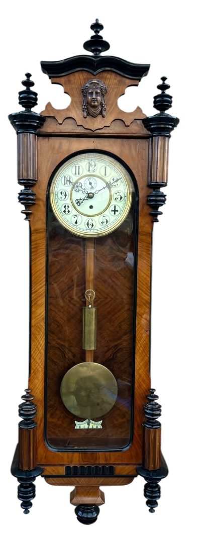 Exquisite Kingwood Case Vienna Wall clock – ca 1890 - Image 10