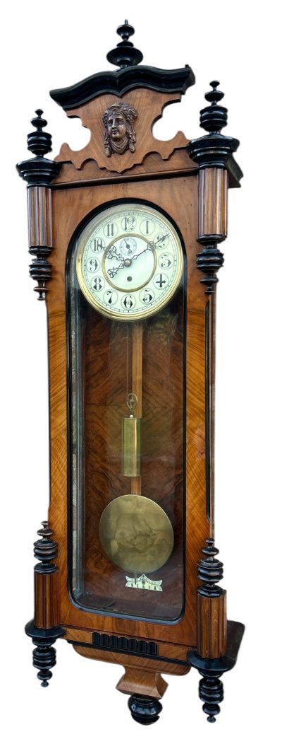 Exquisite Kingwood Case Vienna Wall clock – ca 1890 - Image 11