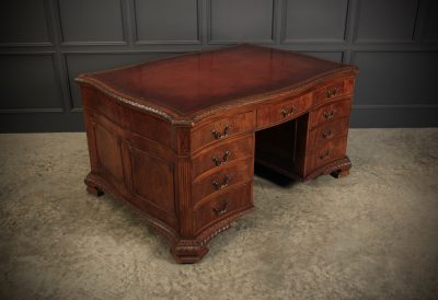 Magnificent Serpentine Shaped Mahogany Partners Desk - Image 6