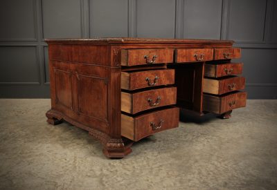 Magnificent Serpentine Shaped Mahogany Partners Desk - Image 8
