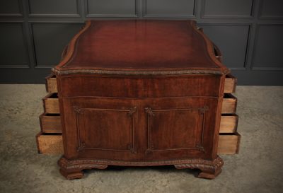 Magnificent Serpentine Shaped Mahogany Partners Desk - Image 9