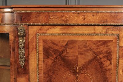 Victorian Inlaid Walnut Credenza Side Cabinet - Image 11