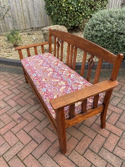 Arts & Crafts Oak Settle - Image 10
