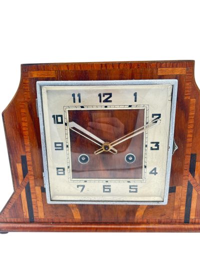 Stylish English Art Deco Mantle Clock - 8 Day Striking Mantel Clock - Image 8