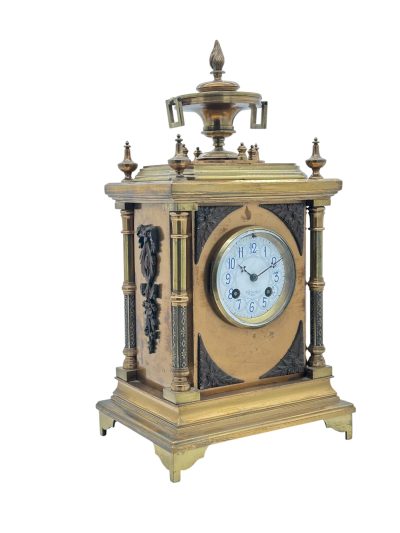 Fabulous French Bronze Ormolu Cube Mantel Clock – ca1890 - Image 11