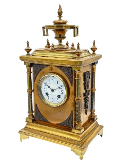 Fabulous French Bronze Ormolu Cube Mantel Clock – ca1890 - Image 3