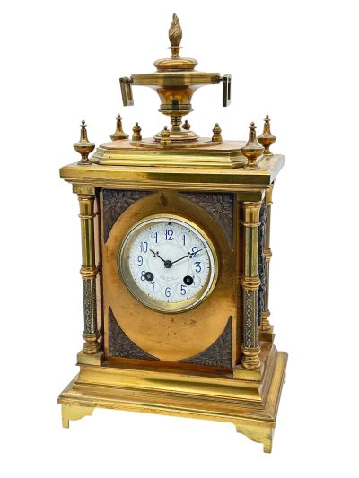 Fabulous French Bronze Ormolu Cube Mantel Clock – ca1890 - Image 2
