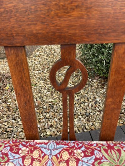Arts & Crafts Oak Settle - Image 6