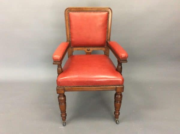 Late Victorian Solid Oak Desk Chair c1890