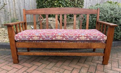 Arts & Crafts Oak Settle - Image 2