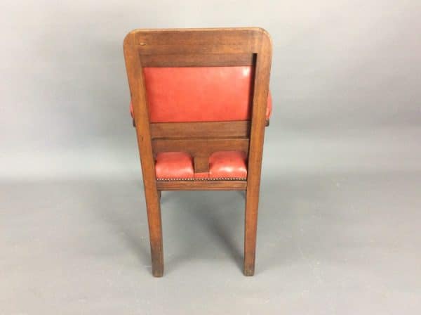 Late Victorian Solid Oak Desk Chair c1890 - Image 5