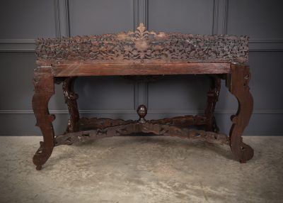 Burmese Carved Padauk Wood Console Table - Image 14