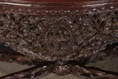 Burmese Carved Padauk Wood Console Table - Image 7