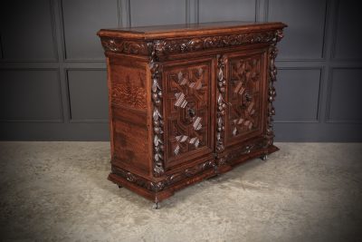 Carved Oak Side Cabinet - Image 3