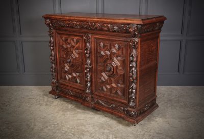 Carved Oak Side Cabinet - Image 12