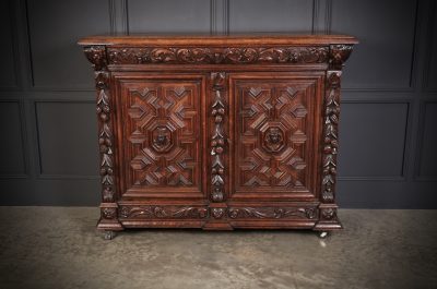 Carved Oak Side Cabinet - Image 4