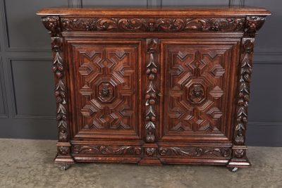 Carved Oak Side Cabinet - Image 6