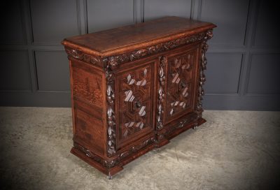 Carved Oak Side Cabinet - Image 2
