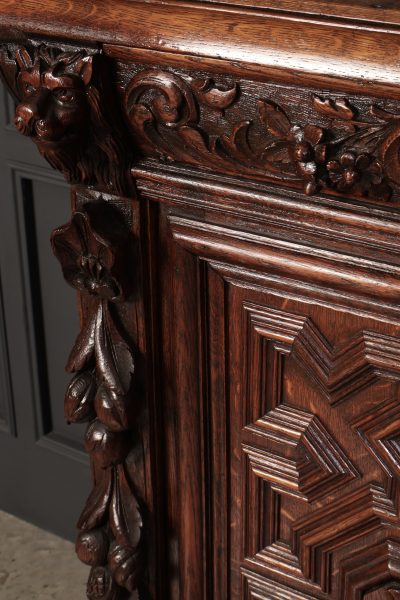 Carved Oak Side Cabinet - Image 9