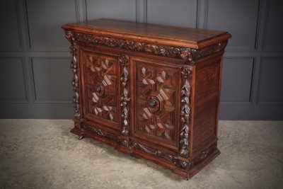 Carved Oak Side Cabinet - Image 11