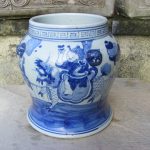 Beautiful Kangxi Blue & White Chinese large Baluster Vase Boy Riding Qilin & Attendants antique chinese vase Antique Ceramics