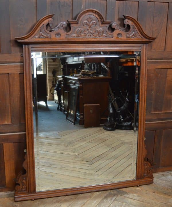 Victorian Oak Over Mantle Mirror SAI2986
