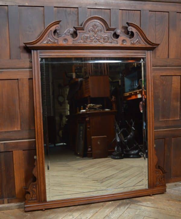 Victorian Oak Over Mantle Mirror SAI2986 - Image 2