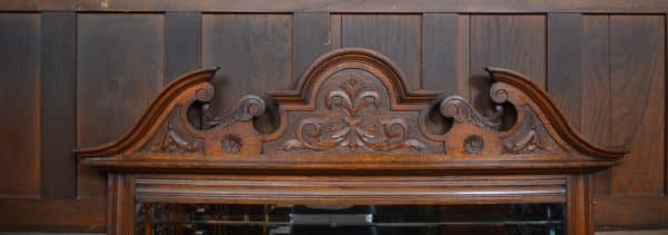 Victorian Oak Over Mantle Mirror SAI2986 - Image 13