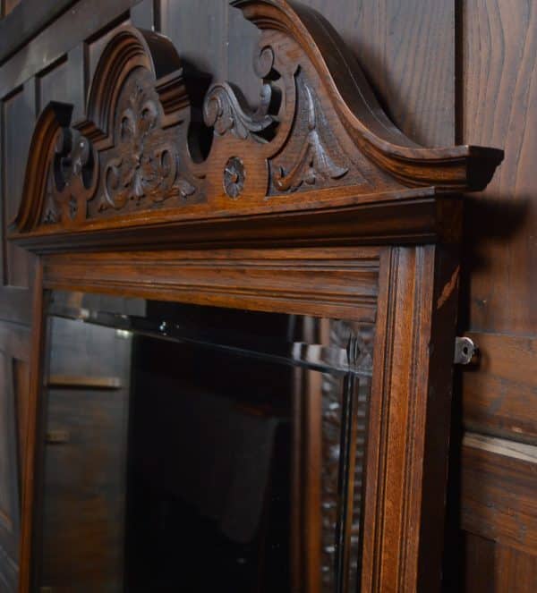 Victorian Oak Over Mantle Mirror SAI2986 - Image 9