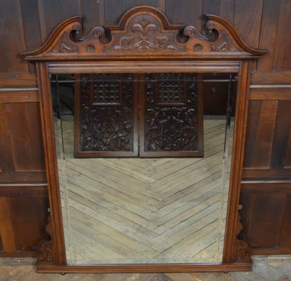 Victorian Oak Over Mantle Mirror SAI2986 - Image 6